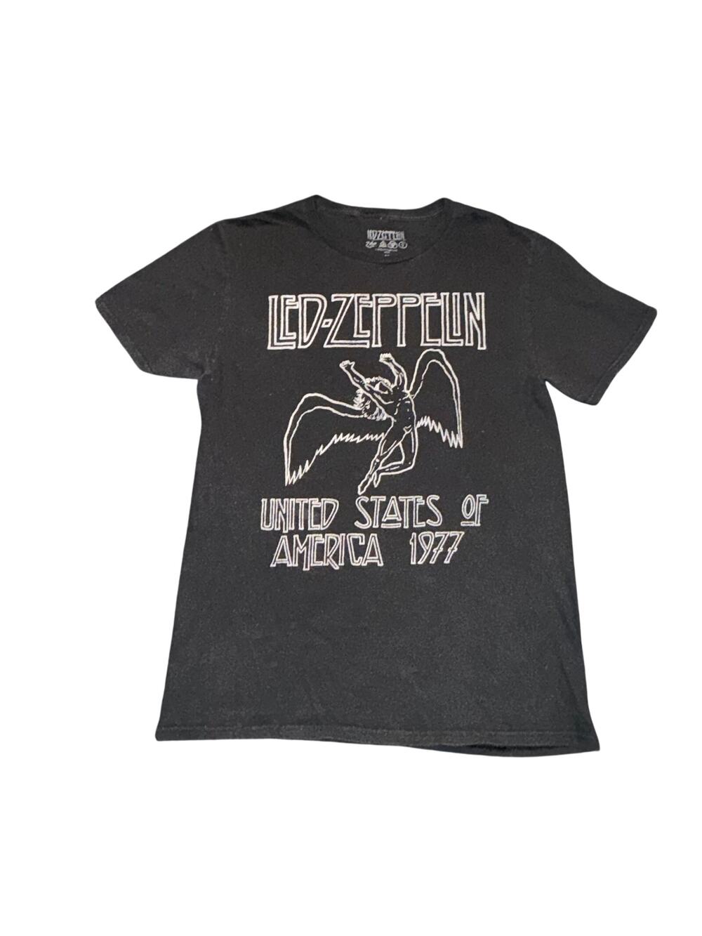 Led Zeppelin United States Of America 1977 Tour Graphic Tee Black Shirt Size Med